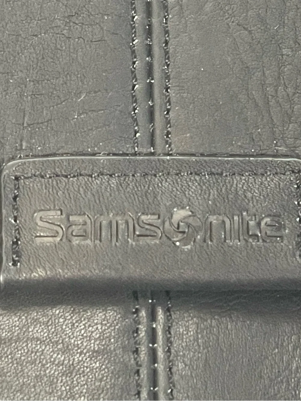 Samsonite Black Genuine Leather Laptop Briefcase Attache Messenger Bag